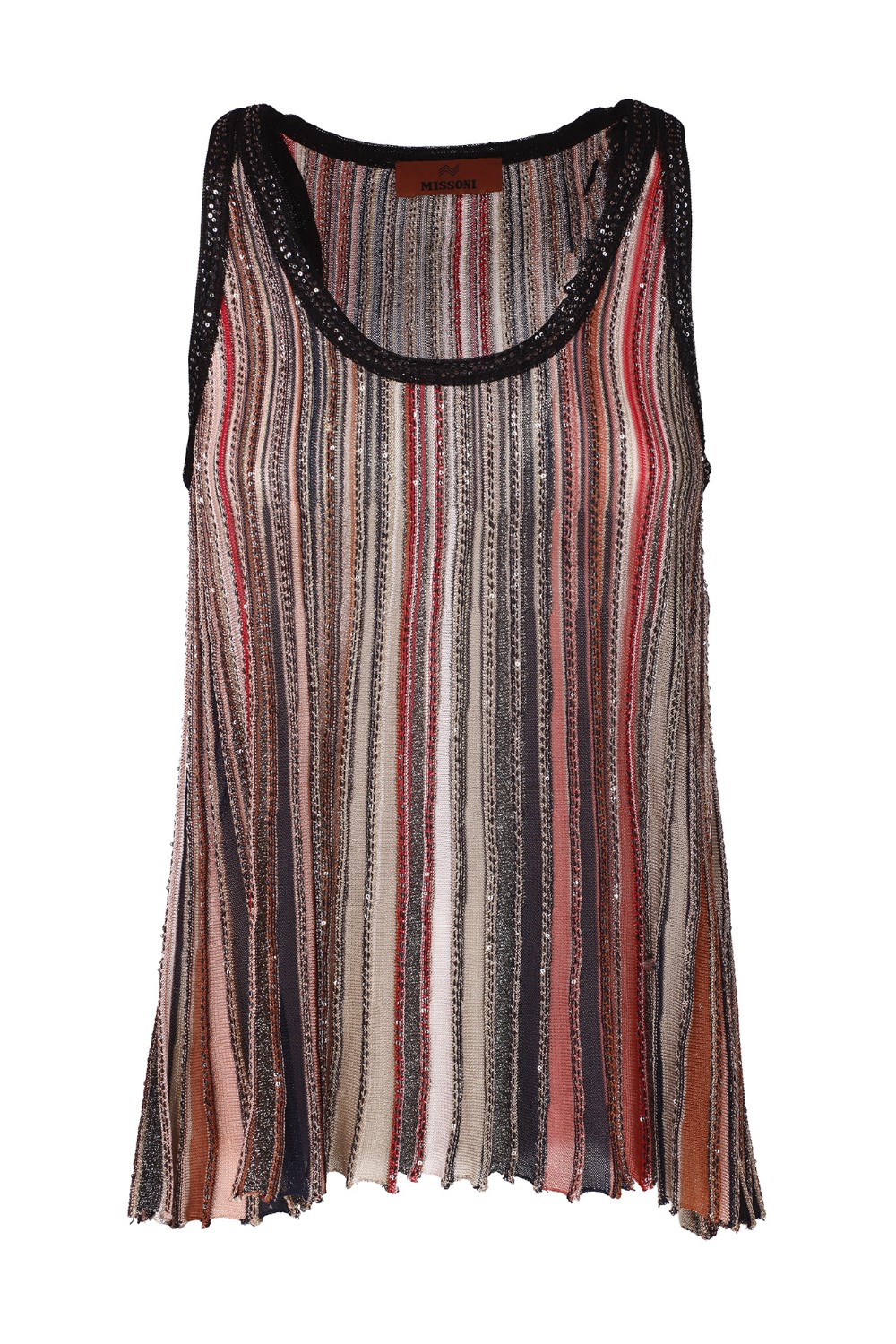 shop MISSONI  Top: Missoni canottiera girocollo.
Canottiera.
Senza maniche.
Maglia in misto viscosa lamé.
Spalline.
Composizione: 55%Viscosa, 25%Poliammide, 15%Poliestere, 5%Fibra metallizzata.
Fabbricato in Italia.. DS24SK01 BK033M-SM9AF number 9317294